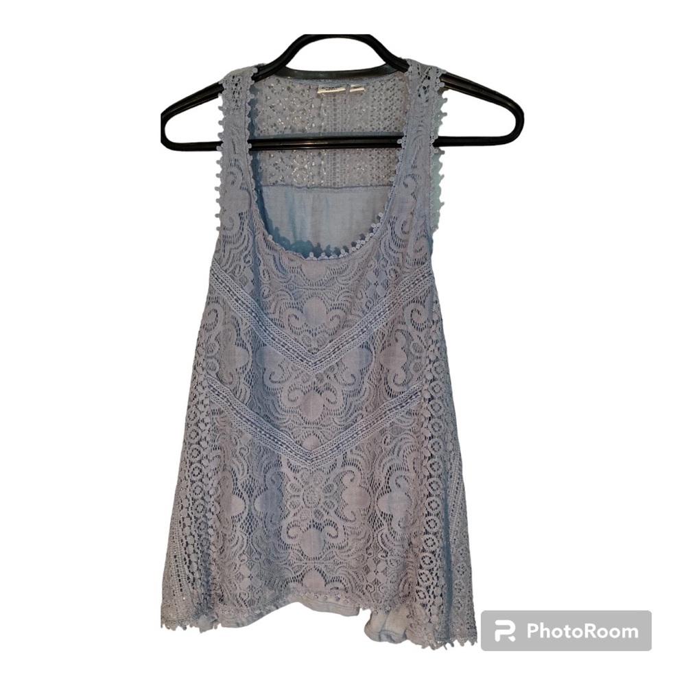 NEW CATO Women’s Blue Crochet Sleeveless Top  Women’s 26/28